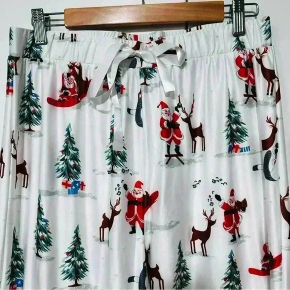 Christmas Pajamas Long Sleeve Button Down Pj Set Festive Party Sleepwear Medium - Picture 3 of 14